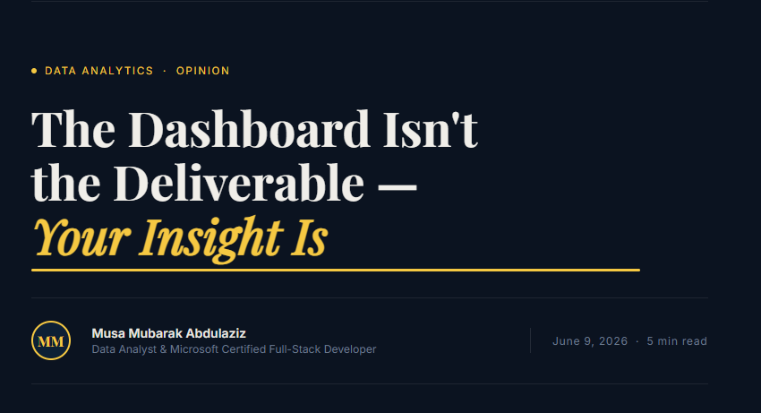 The Dashboard Isn't the Deliverable